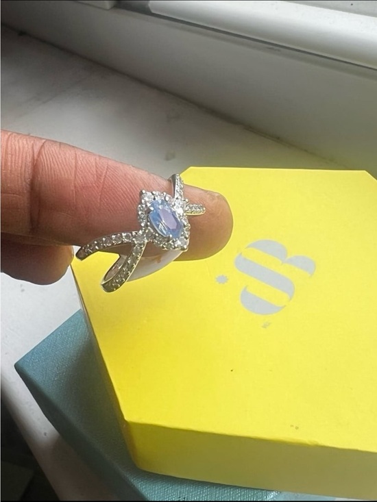 RBP Jewelry - Bomb party glamorous  galaxy lab created blue chalcedony rhodium-plating ring
